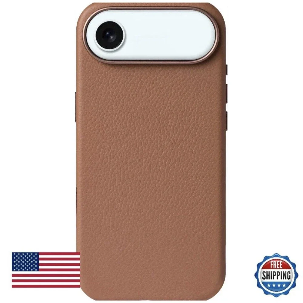 LONLI Urban Pebbled Leather iPhone 17 Air Case with Camera Control Magsafe Saddl